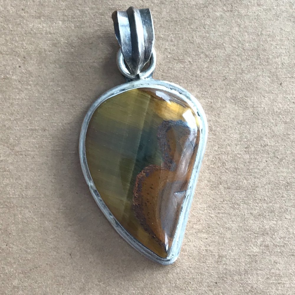 Tigers Eye Sterling Silver Pendant